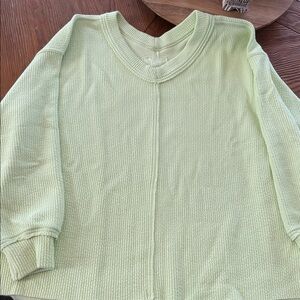 Aerie Soft Mint V-Neck Sweater